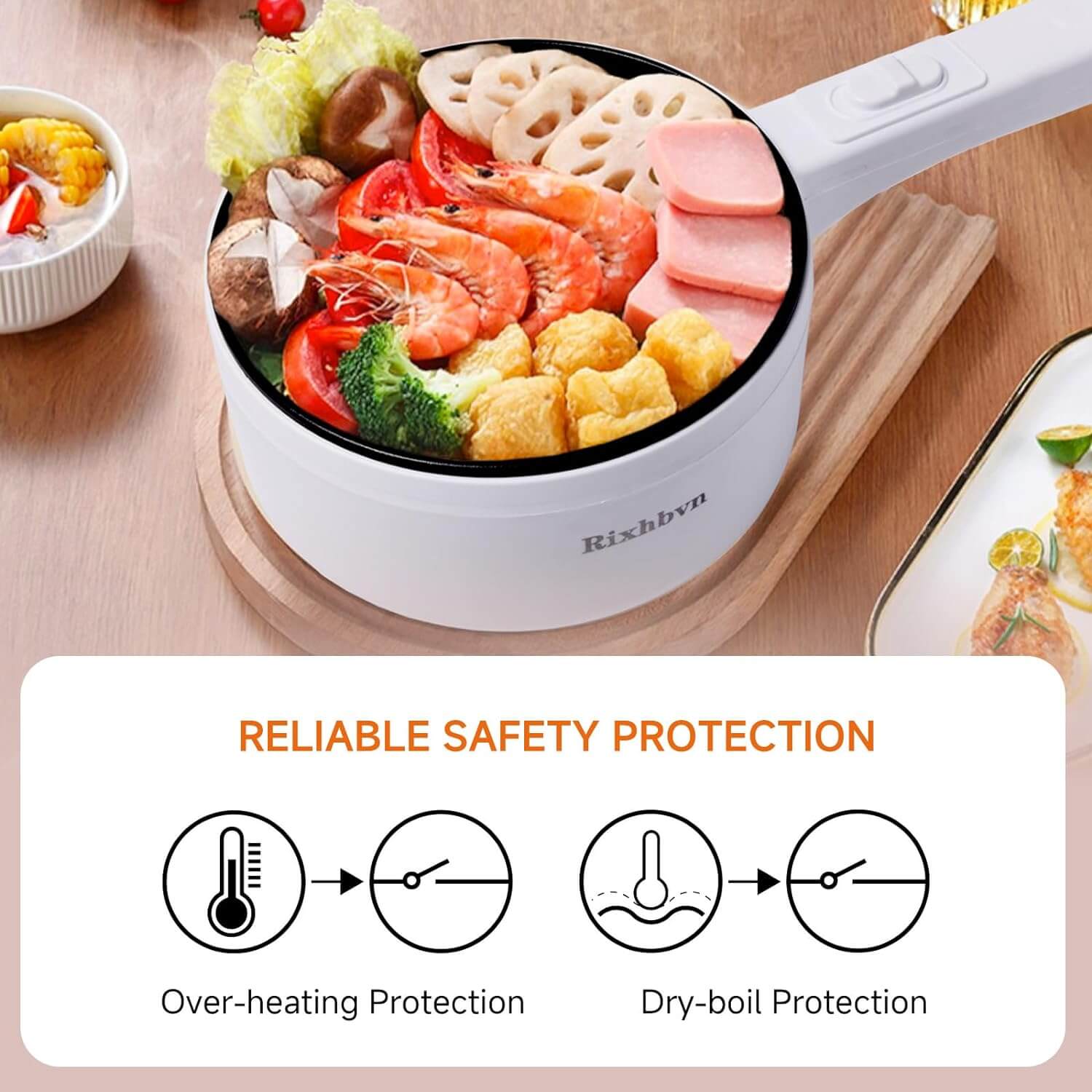 Hot Pot Electric,700W Non-Stick Portable Hot Pot.