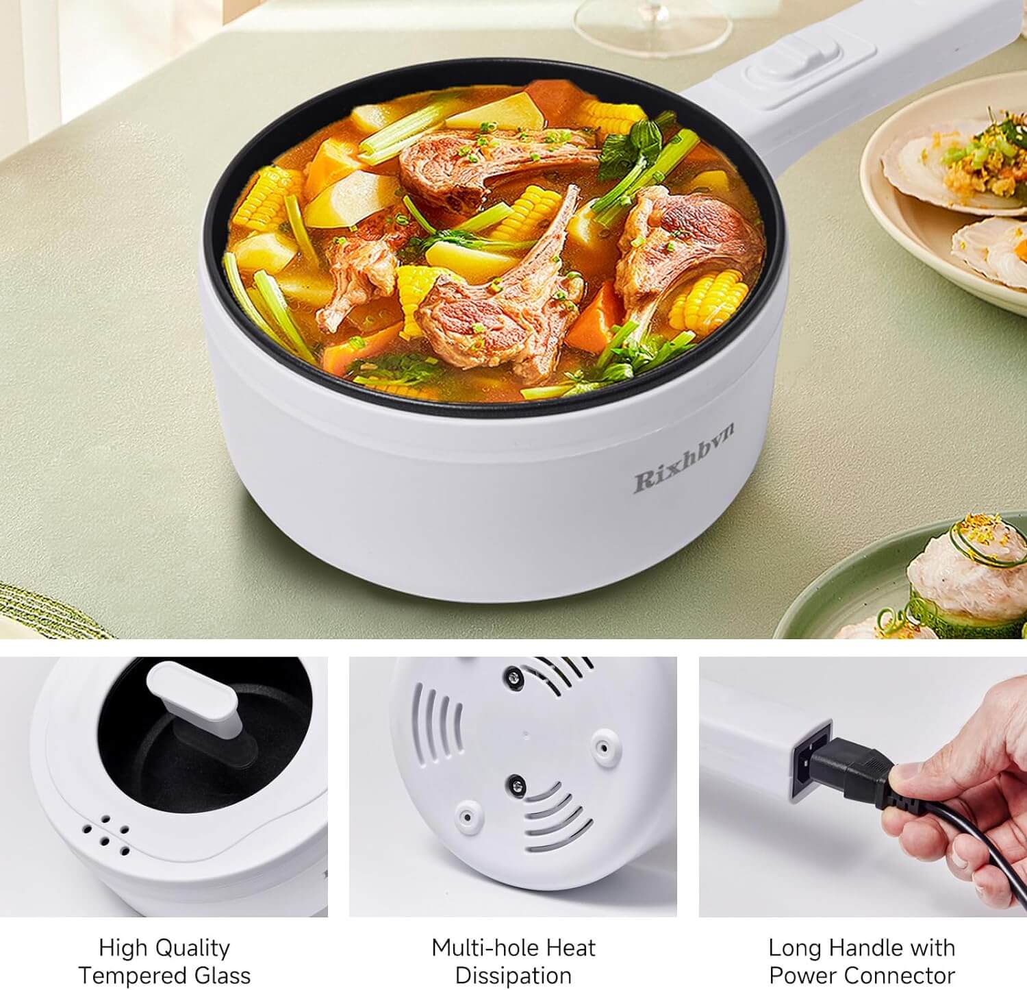 Hot Pot Electric,700W Non-Stick Portable Hot Pot.