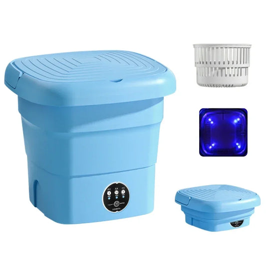 Portable Washing Machine Folding With Dryer Bucket Clothes Sock  Mini Cleaning Washer Travel Dormitory