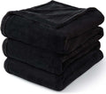 Fleece Blanket Black Throw Blankets for Couch & Bed, Luxury Plush Cozy Fuzzy Blanket 50X60 Inches, Super Soft Warm Spring Throw Blanket for Travel Camping