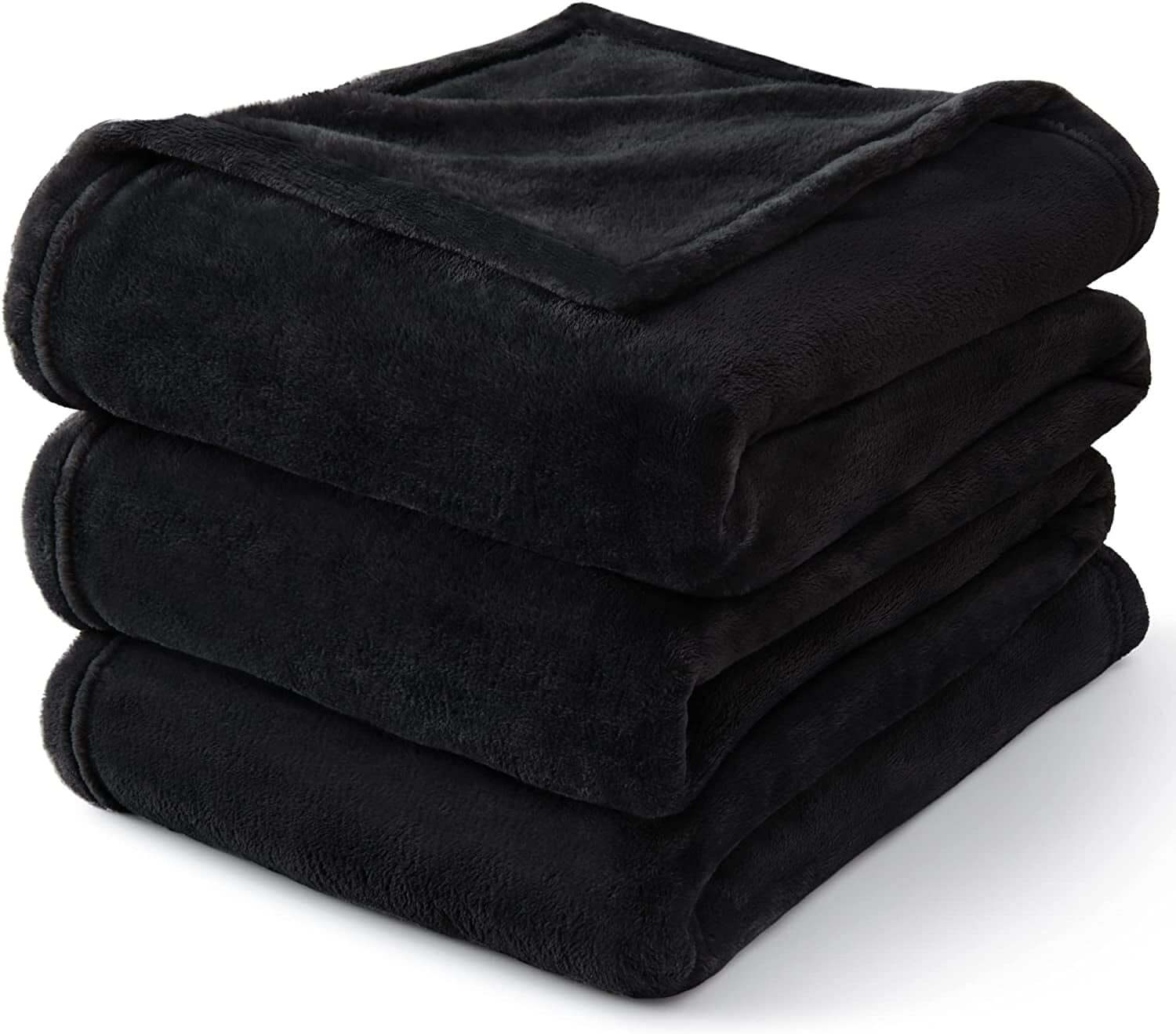 Fleece Blanket Black Throw Blankets for Couch & Bed, Luxury Plush Cozy Fuzzy Blanket 50X60 Inches, Super Soft Warm Spring Throw Blanket for Travel Camping