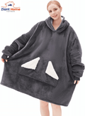 Wearable Blanket Hoodie, Oversized Sherpa Fleece Sweatshirt Blanket with Giant Hood AND Pocket.