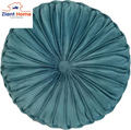 Round Throw Pillow Velvet Home Decoration Pleated round Pillow Cushion for Couch Chair Bed Car Orange