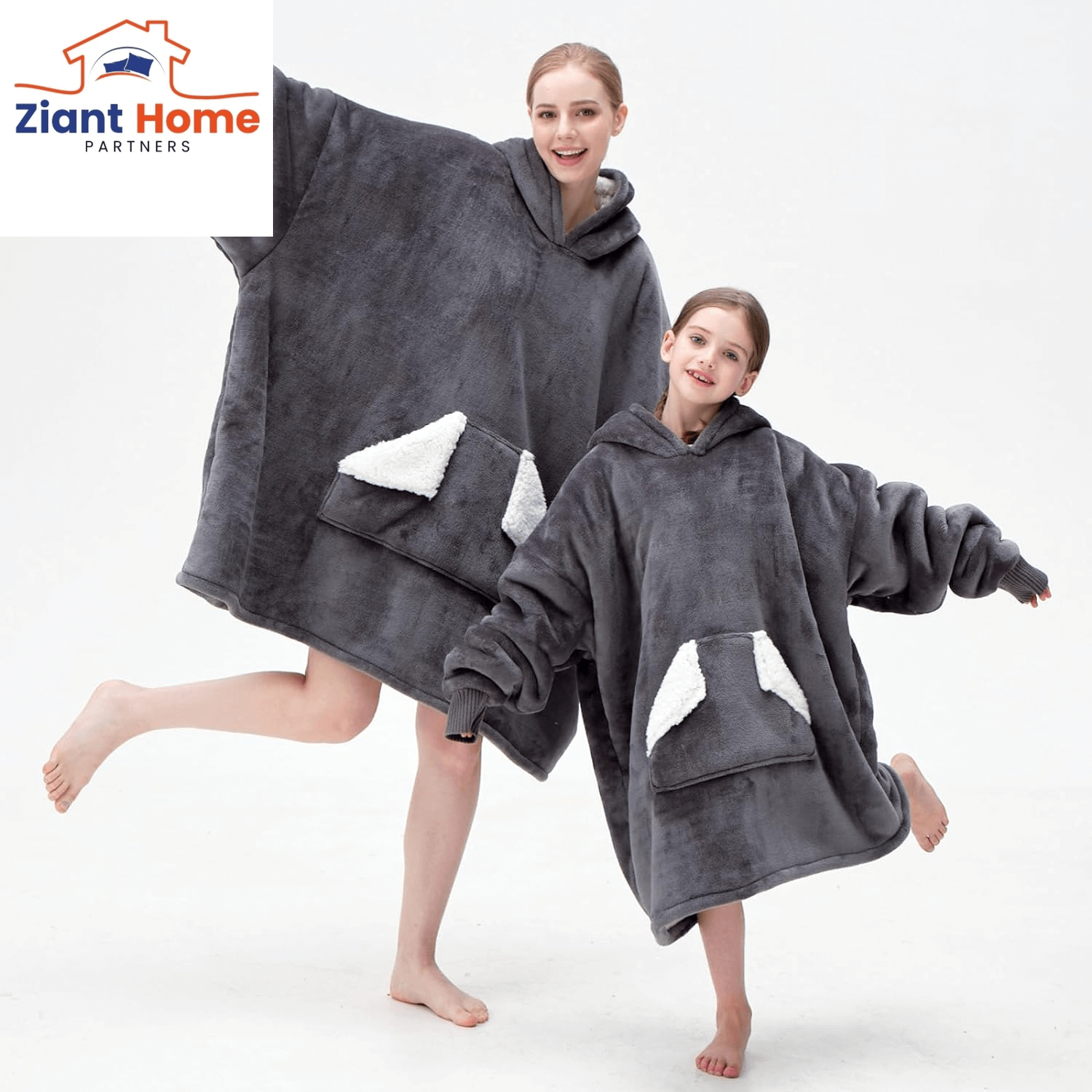 Wearable Blanket Hoodie, Oversized Sherpa Fleece Sweatshirt Blanket with Giant Hood AND Pocket.