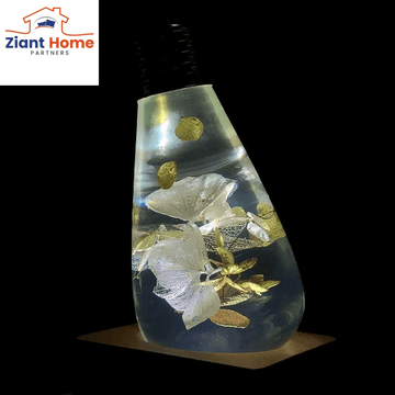 EP Ziantful Light White Hydrangea - Handcrafted LED Bulb, Eco-Friendly Resin, Energy-Efficient, with Beautiful Floral Design.