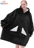 Wearable Blanket Hoodie, Oversized Sherpa Fleece Sweatshirt Blanket with Giant Hood AND Pocket.