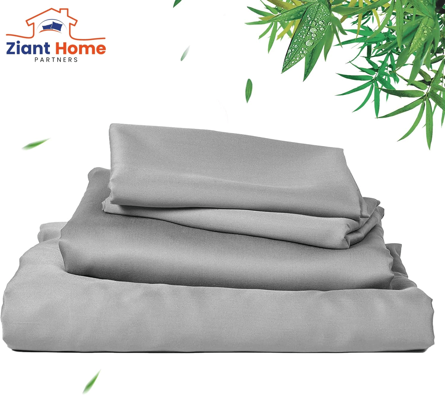 Ziant Homez 100% Rayon Derived from Bamboo Cooling Sheets Set in white, luxurious silky soft fabric, perfect for hot sleepers.