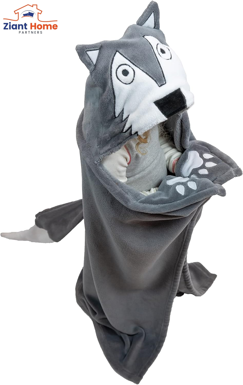 Lazy One Wearable Hooded Blanket for Kids, Animal Hooded Blanket (Shark Blanket)