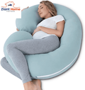 Pregnancy Pillow,Maternity Body Pillow with Velvet Cover,C Shaped Body Pillow for Sleeping (Grey Jersey)