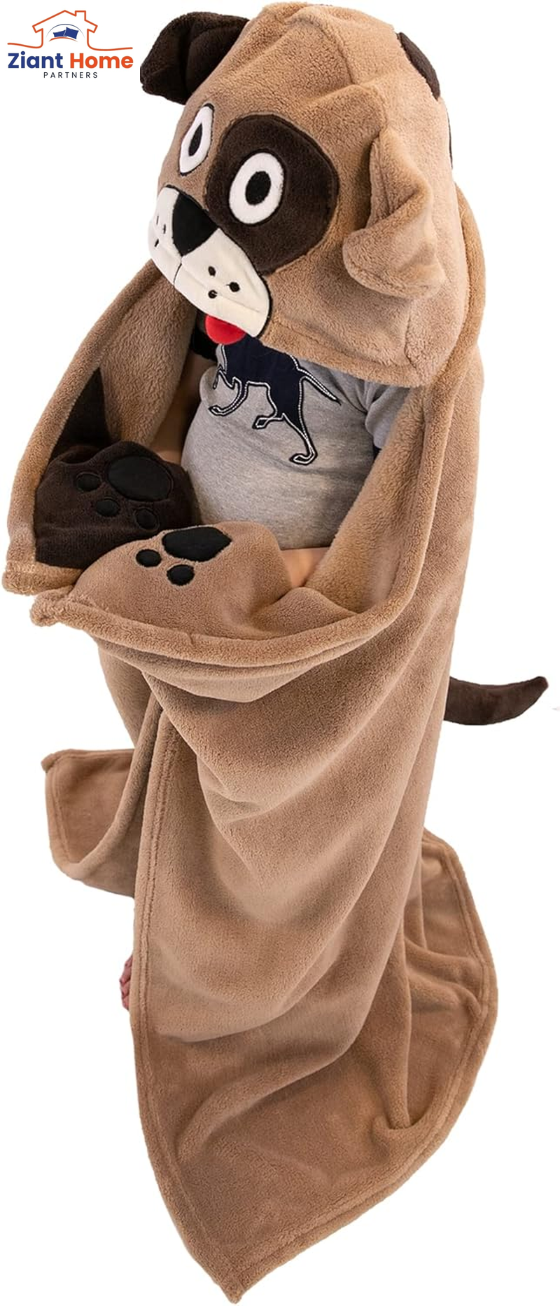 Lazy One Wearable Hooded Blanket for Kids, Animal Hooded Blanket (Shark Blanket)