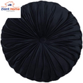 Round Throw Pillow Velvet Home Decoration Pleated round Pillow Cushion for Couch Chair Bed Car Orange