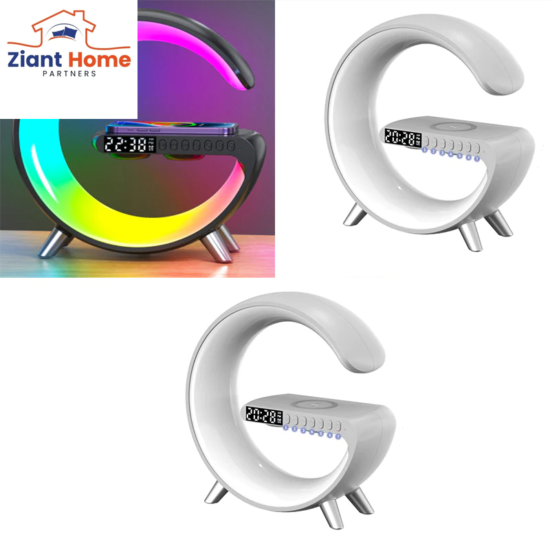 intelligent G Shaped LED Lamp Bluetooth Speake Wireless Charger Atmosphere Lamp App Control for Bedroom Home Decor