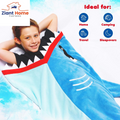 Silver Lilly Animal Tail Blanket - Plush Animal Sleeping Bag Blanket for Kids (Blue Shark)