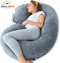 Pregnancy Pillow,Maternity Body Pillow with Velvet Cover,C Shaped Body Pillow for Sleeping (Grey Jersey)