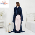 Viviland Fleece Wearable Blanket with Sleeves & FOOT Pocket for Adult Women Men