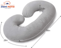 Pregnancy Pillow,Maternity Body Pillow with Velvet Cover,C Shaped Body Pillow for Sleeping (Grey Jersey)