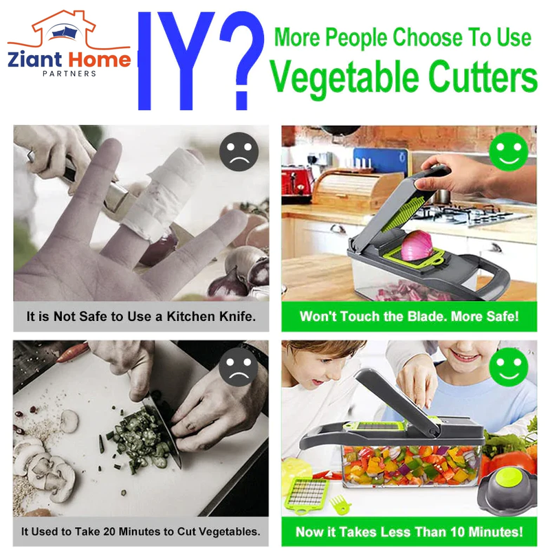 14 -In-1 Vegetable Fruit Chopper Cutter Food Onion Veggie Dicer Slicer Kitchen