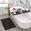 Bathtub Caddy Tray Expandable Bamboo Tub Tray for Luxury Bath with Book Holder and Free Soap Dish Black