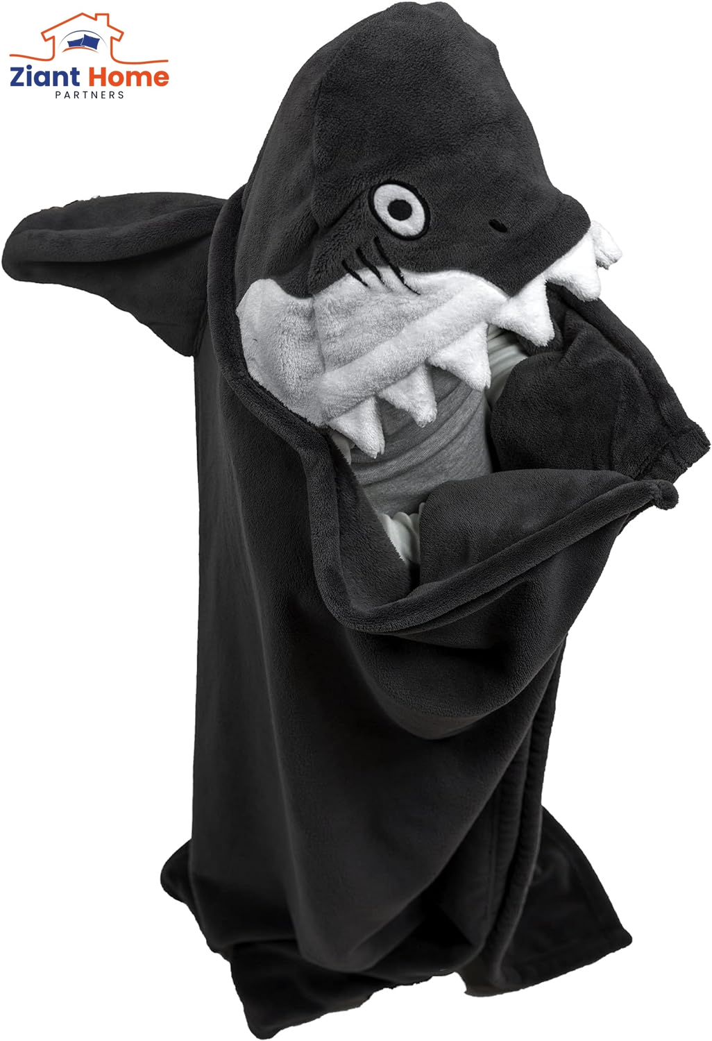 Lazy One Wearable Hooded Blanket for Kids, Animal Hooded Blanket (Shark Blanket)