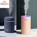 Dual 300Ml Mini USB Air Humidifiers with Colorful LED Lights for Home and Car - Sleek Black and Stylish Pink Designs