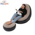 Inflatable Lazy Sofa Deck Chair & Foot Stool 2 PC Set